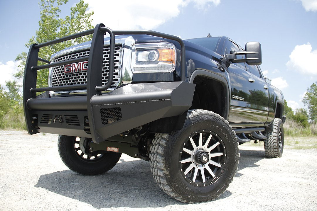Fab Fours Elite Ranch Front Bumper w/ Full Guard – 2015–2019 GMC Sierra 2500/3500 HD (Part #: FFR-Q3160-1)
