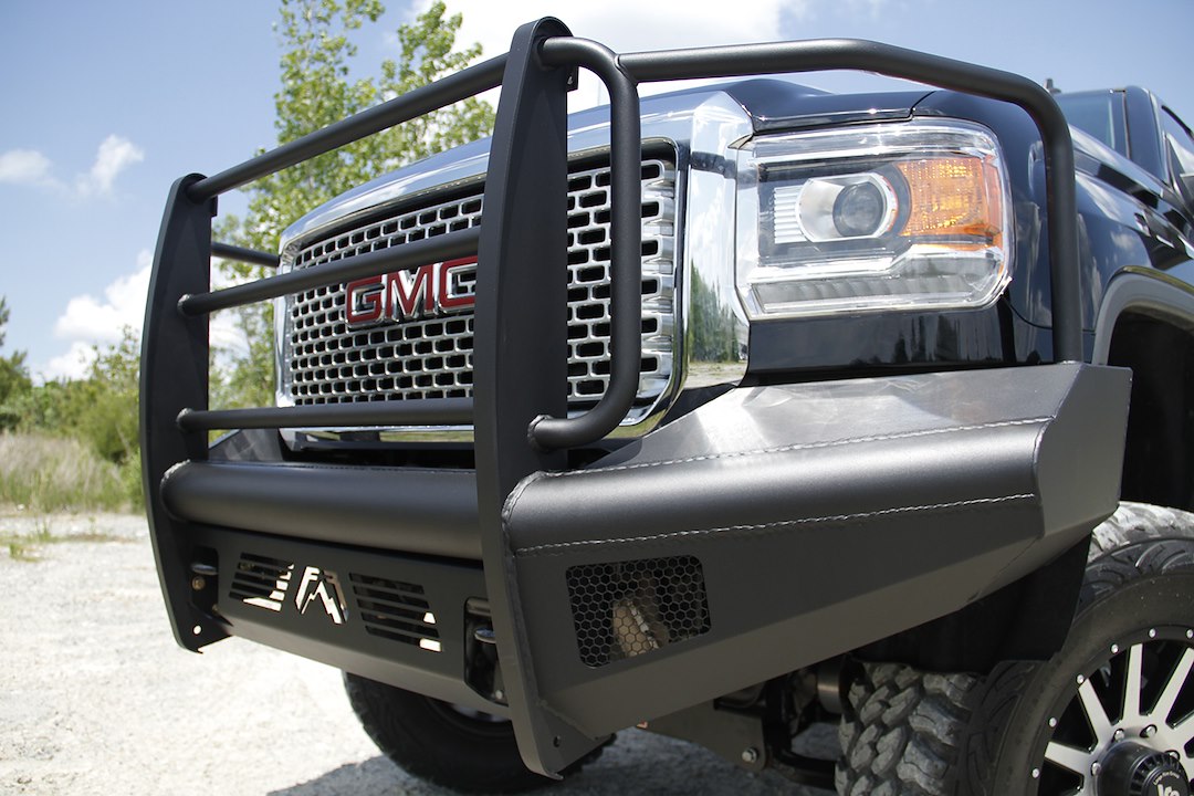 Fab Fours Elite Ranch Front Bumper w/ Full Guard – 2015–2019 GMC Sierra 2500/3500 HD (Part #: FFR-Q3160-1)