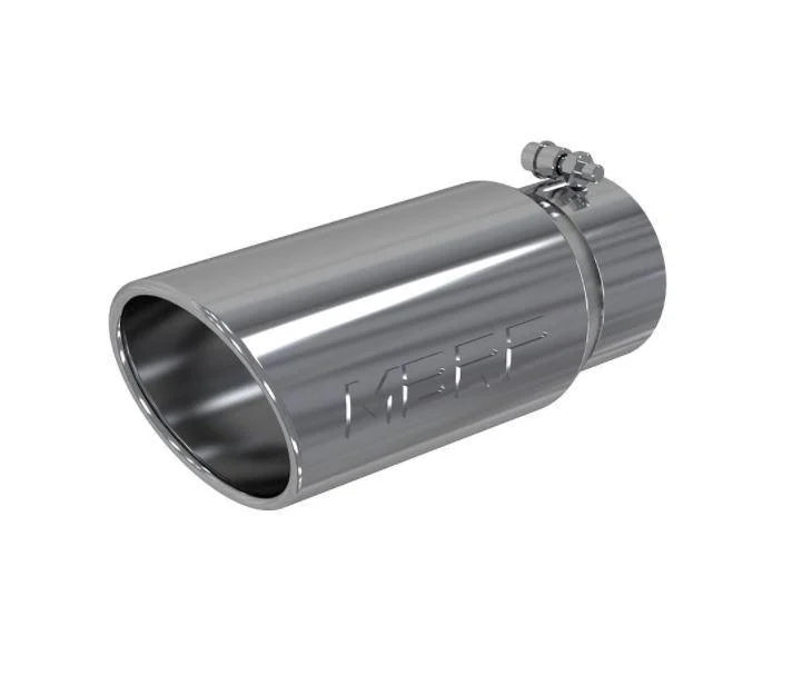 Stainless Steel Exhaust Tip – 4” Inlet, 5” Outlet, 12” Length – Angled Rolled Edge – Polished Finish