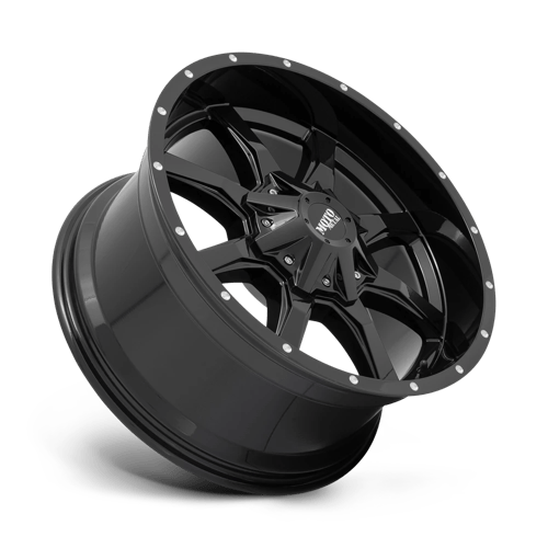 Moto Metal MO970 20x10 Wheel - Gloss Black with Milled Lip | 8x6.5 Bolt Pattern | -24 Offset