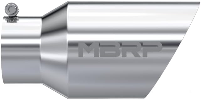 Stainless Steel Exhaust Tip – 4" Inlet, 6" Outlet, 12" Length | Dual Wall Angled Cut | Polished Tip