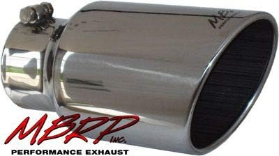 Stainless Steel Exhaust Tip – 4" Inlet, 6" Outlet, 12" Length | Angled Rolled Edge