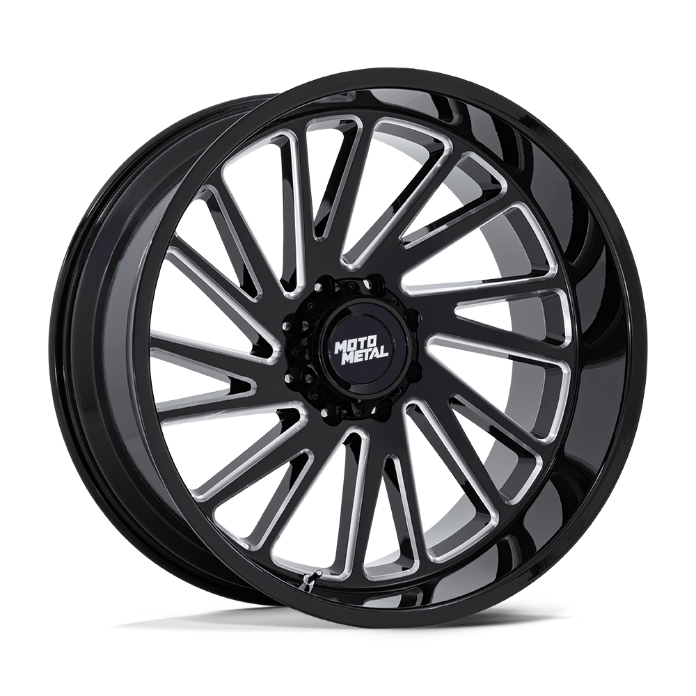 Moto Metal Combat Wheel – 22x12 | 8x6.5 Bolt Pattern | -44 Offset | Gloss Black Milled