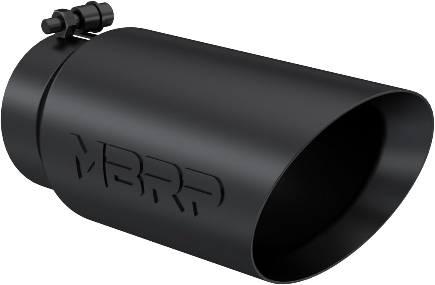 Black Exhaust Tip – 4" Inlet, 5" Outlet, 12" Length | Dual Wall Angled Cut