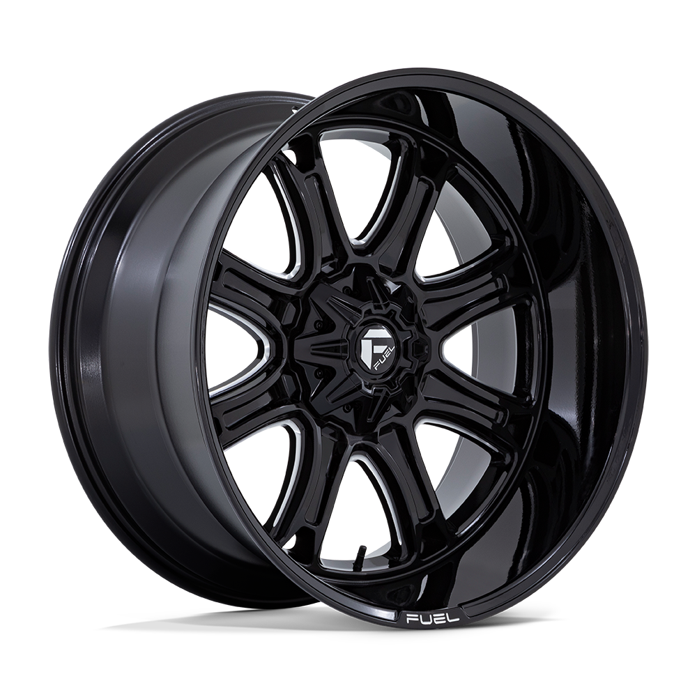 Fuel DARKSTAR 20x9 8x180 +1 Offset | Gloss Black Milled