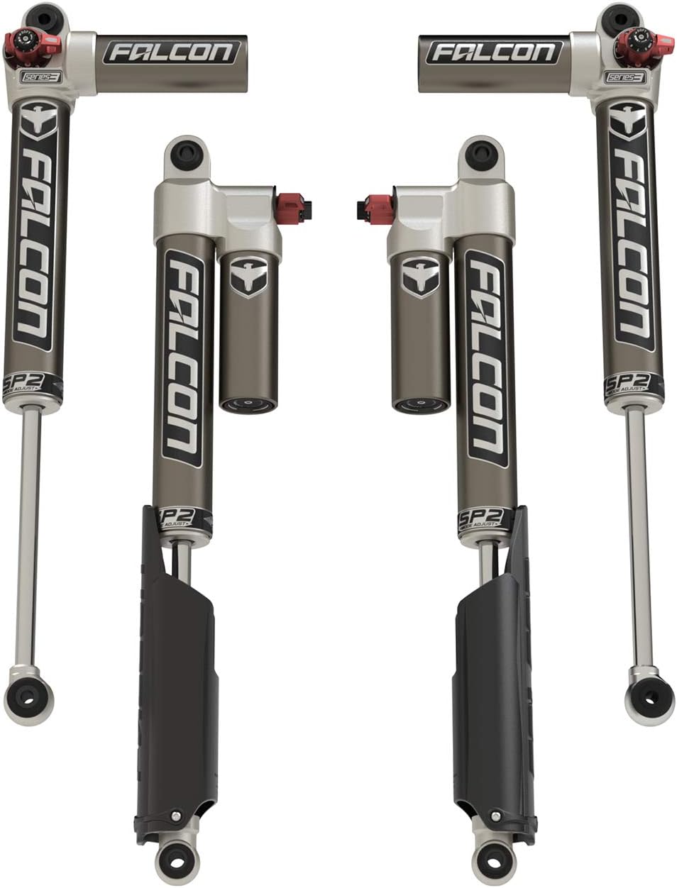 JT: Falcon SP2 3.3 Fast Adjust Piggyback Shocks (2–3” Lift) – Full Set