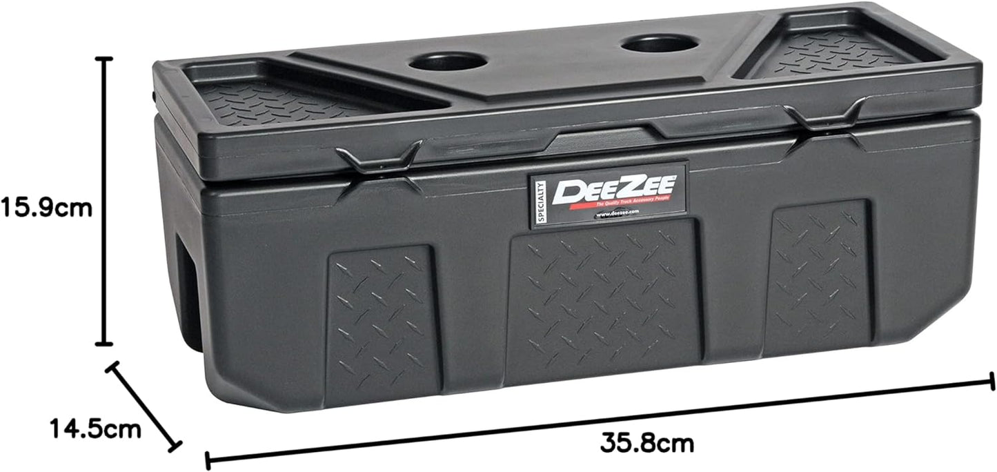 Dee Zee Small Poly Chest – Black Plastic Toolbox (35" L x 14" W x 13" H) Part #: DEE-6535P