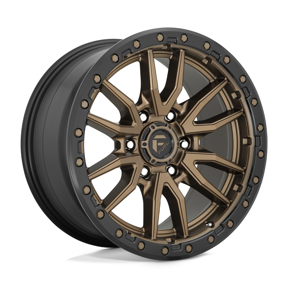 Fuel Rebel D681 Wheel – 22x9 | 6x135 Bolt Pattern | +20 Offset | Matte Bronze with Black Bead Ring