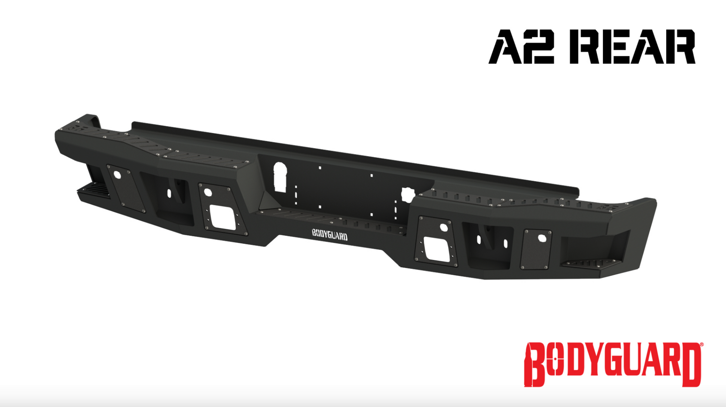 A2 Rear (2017-2022 Ford F250/F350/F450) Sensor cutouts, Light cutouts , Bare metal