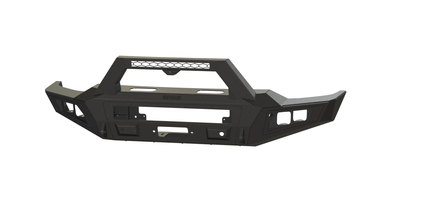 A2 Front Sport (2020-2023 Chevrolet 2500/3500 HD) , Sensor cutouts, Without mesh grill, No Camera Harness, Texture black powder coat