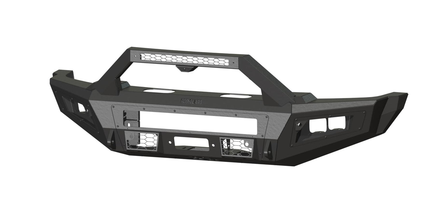 A2 Front Sport (2023-2025 Ford F450/550) Sensor cutouts, ACC compatible, Without mesh grill, With Camera Harness + Pod, Bare metal, FITS 450/550 FENDER TRIM