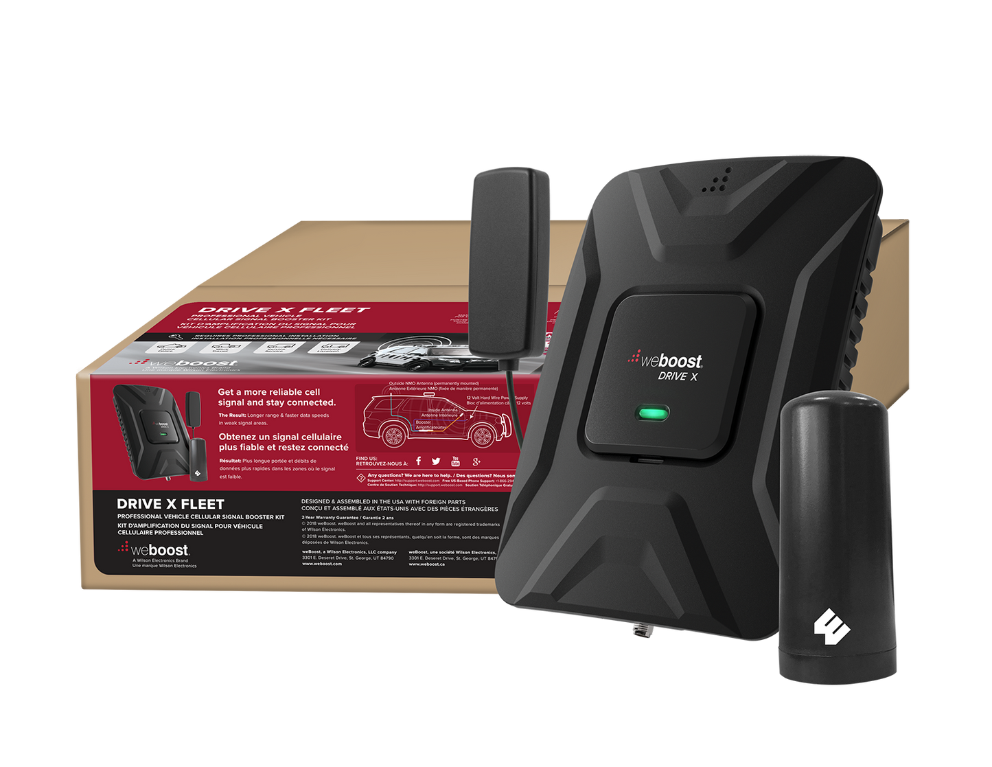 weBoost Drive X Fleet Cell Phone Signal Booster Kit – 653021