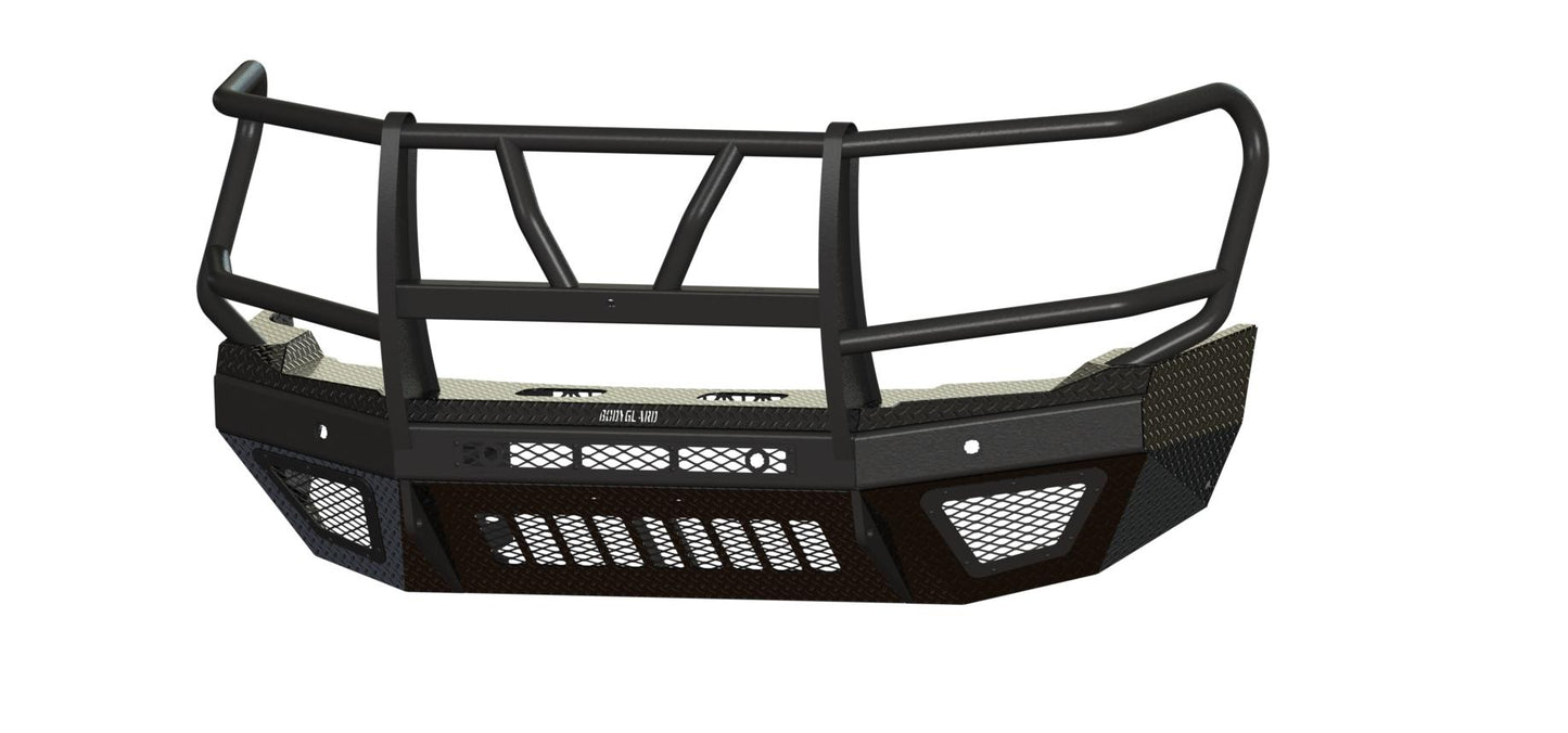 T2 Front Extreme (2024-2025 GMC 2500/3500 HD) Sensor cutouts, Factory fog lights, Standard skid plate , Without mesh grill, No Camera Harness, Gloss black powder coat