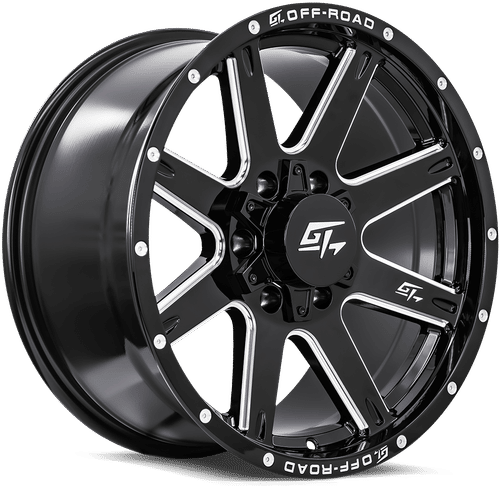 GT OFFROAD Invasion Gloss Black Milled