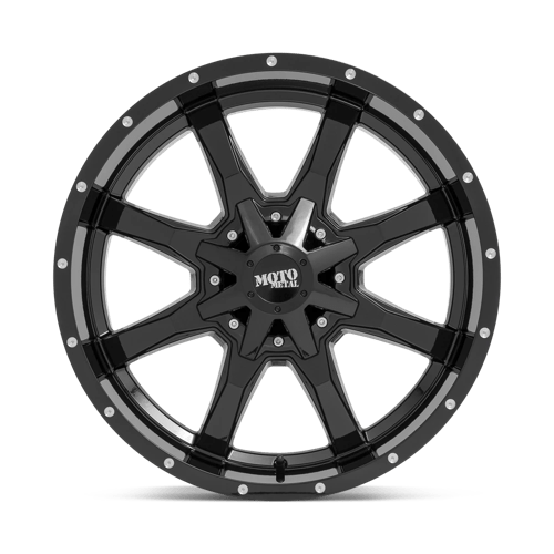 Moto Metal MO970 20x10 Wheel - Gloss Black with Milled Lip | 8x6.5 Bolt Pattern | -24 Offset