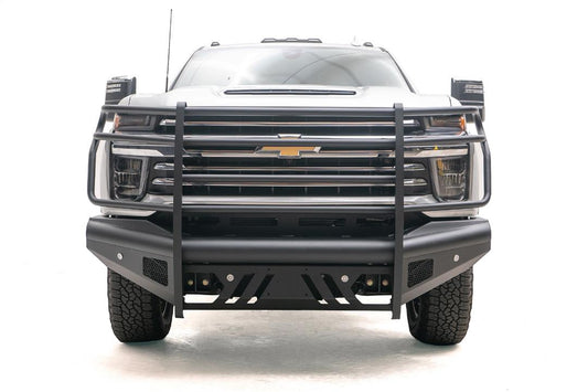 Fab Fours Black Steel Elite Ranch Front Bumper w/ Full Grille Guard – 2020–2023 Chevy Silverado 2500/3500 HD (Part #: FFR-Q4960-1)