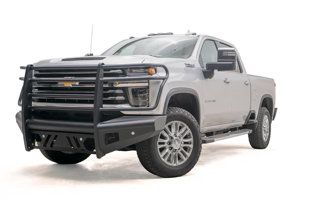 Fab Fours Black Steel Elite Ranch Front Bumper w/ Full Grille Guard – 2020–2023 Chevy Silverado 2500/3500 HD (Part #: FFR-Q4960-1)