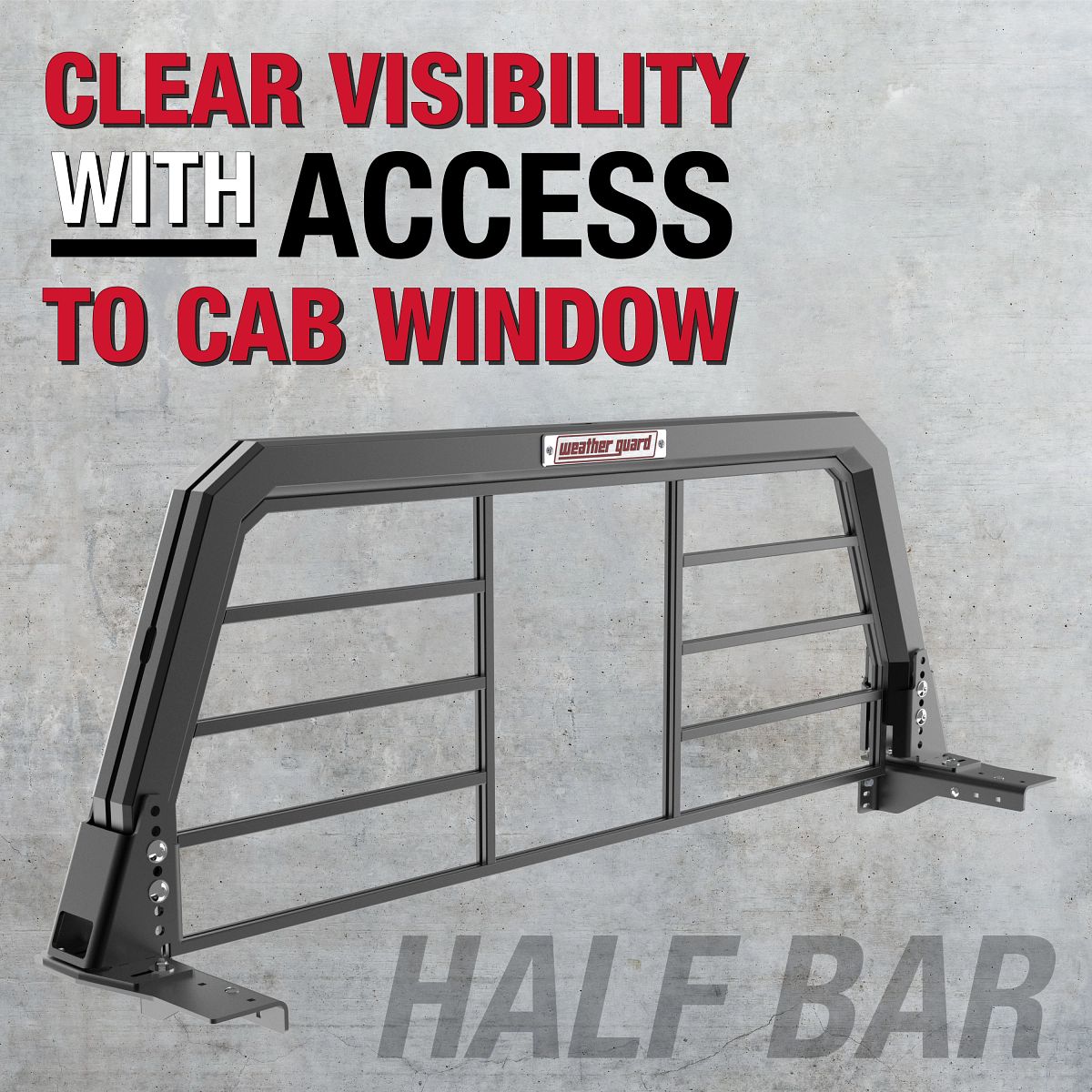 Weather Guard Half Bar Headache Rack – Matte Black | Universal | Part #11908-52-01