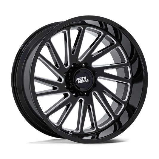 Moto Metal Combat Wheel – 22x12 | 8x6.5 Bolt Pattern | -44 Offset | Gloss Black Milled