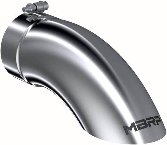 Stainless Steel Exhaust Tip – 5" Inlet, 5" Outlet, 14" Length | Single Wall Turn Down