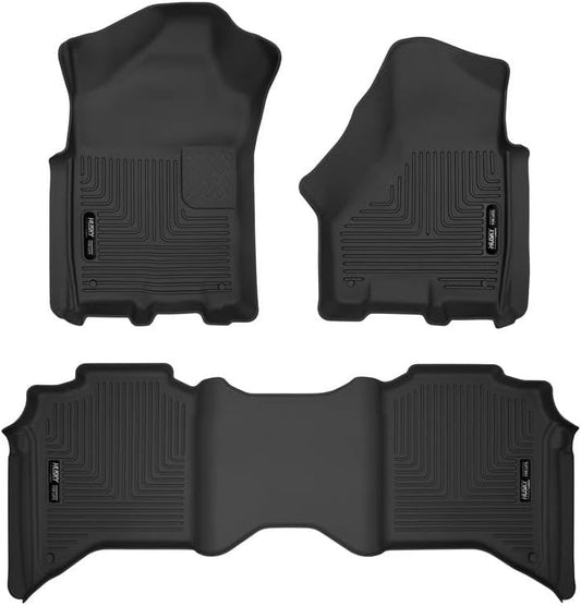 Husky Liners X-act Contour Front & Rear Floor Liners – Black | Fits 2019–2024 RAM 2500/3500 Crew Cab - HUS-53638