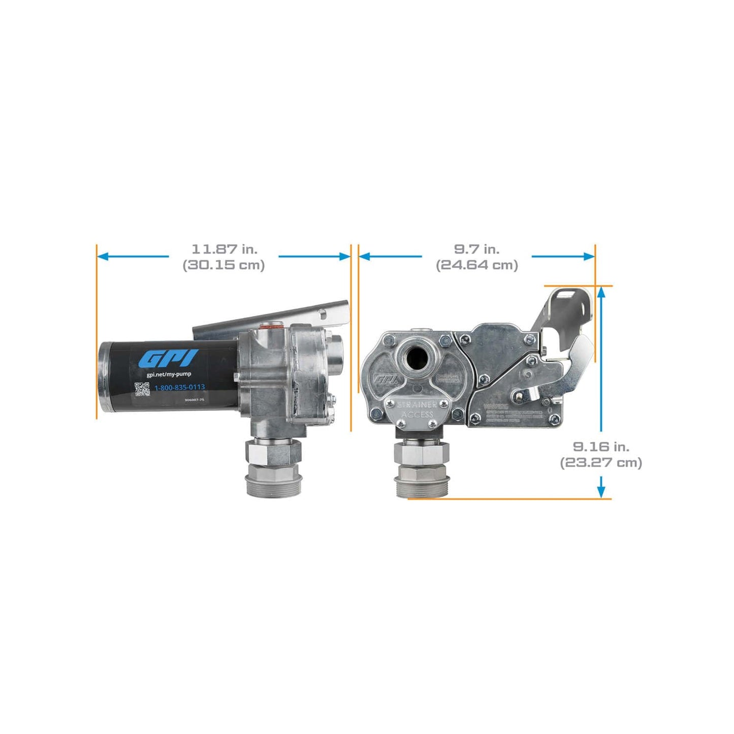 GPI M-150S-AU Fuel Transfer Pump – 12V - 15 GPM with Auto Nozzle GPI-110000-100