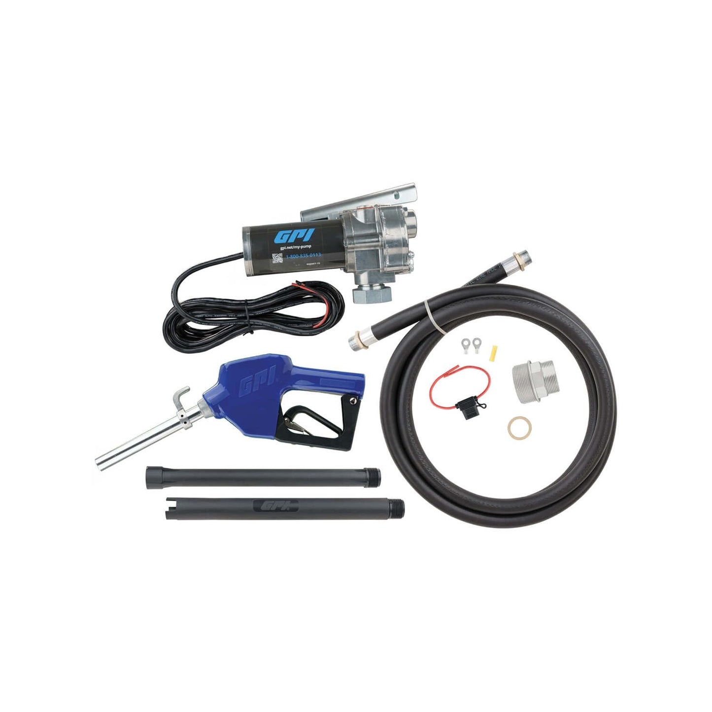 GPI M-150S-AU Fuel Transfer Pump – 12V - 15 GPM with Auto Nozzle GPI-110000-100