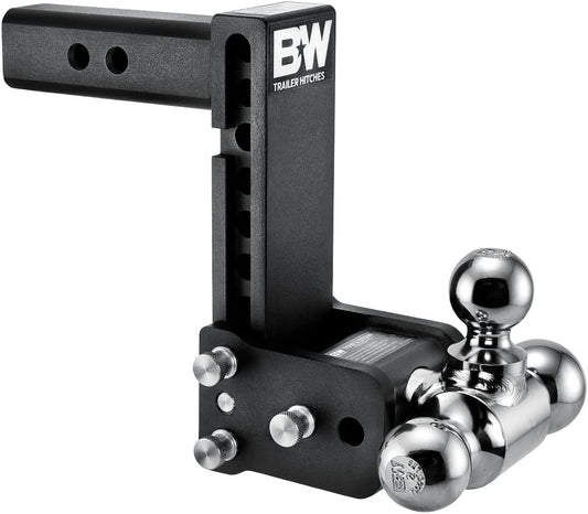 B&W TS10049B Tow & Stow Magnum Receiver 7" Drop Hitch | 1-7/8", 2", and 2-5/16" Balls | 10,000 lbs. GTW