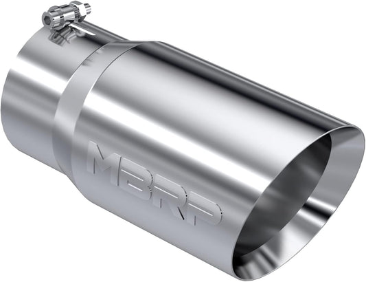 Stainless Steel Exhaust Tip – 5" Inlet, 6" Outlet, 12" Length | Dual Wall Angled Cut