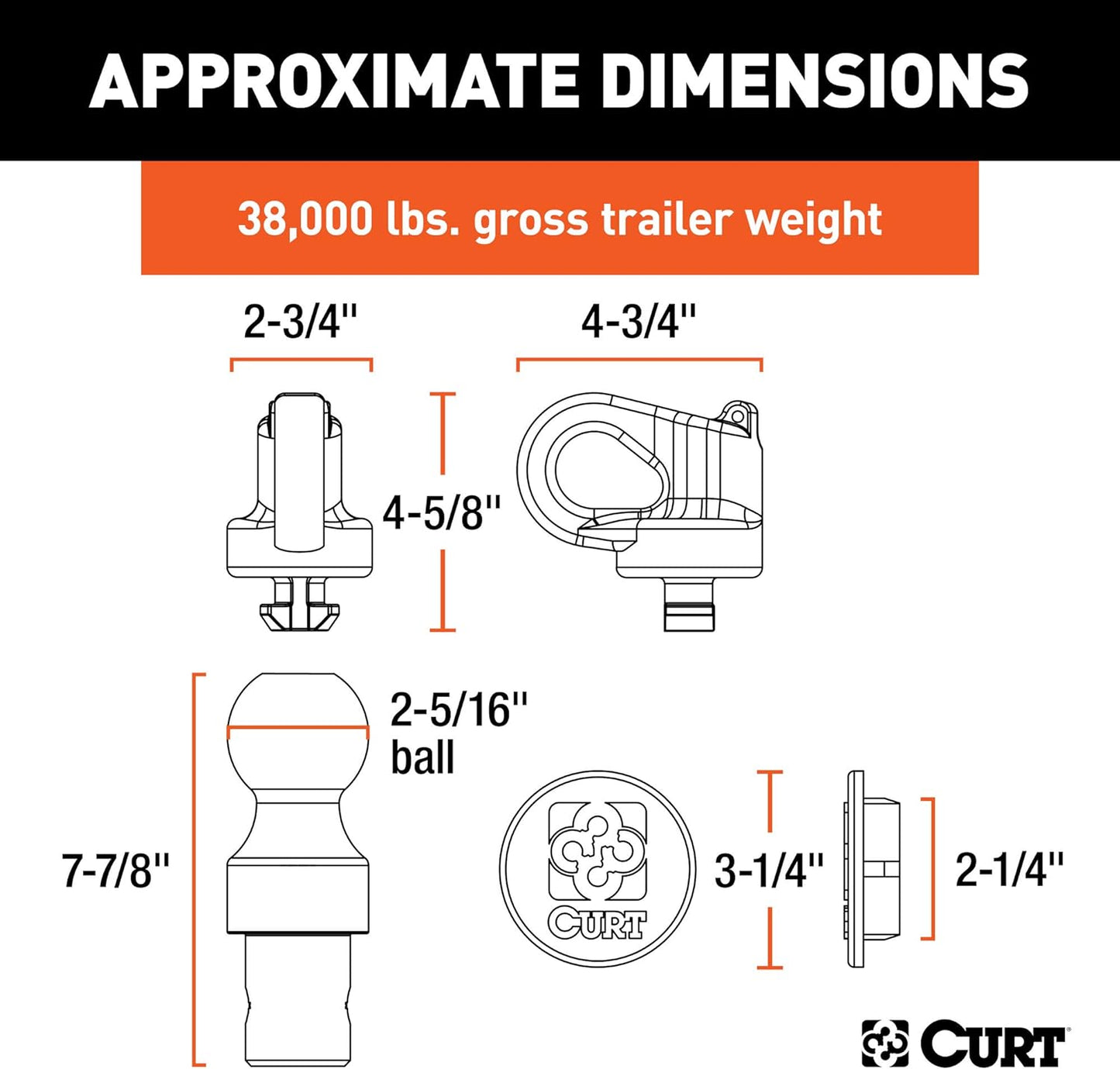 CURT 60639 2-5/16" Gooseneck Hitch Kit – Fits Chevy, Ford, GMC, Nissan Titan XD