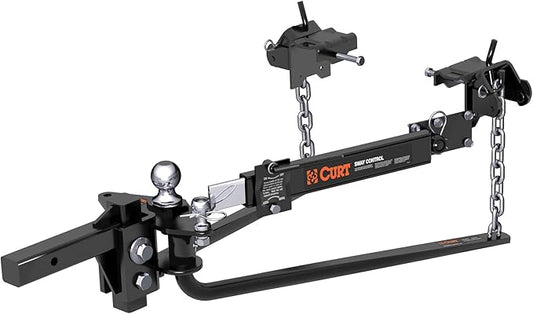 CURT Round Bar Weight Distribution Hitch – 10K–14K GTW | Includes Sway Control (CUR-17063)