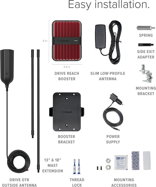 weBoost Drive Reach OTR Cell Phone Signal Booster Kit – 652154