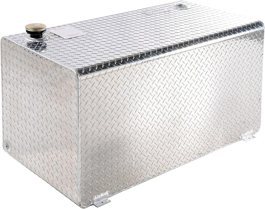 Dee Zee 110-Gallon Auxiliary Transfer Tank – Brite Aluminum Part #: 91753X Dimensions: 60" L x 27" W x 33" H