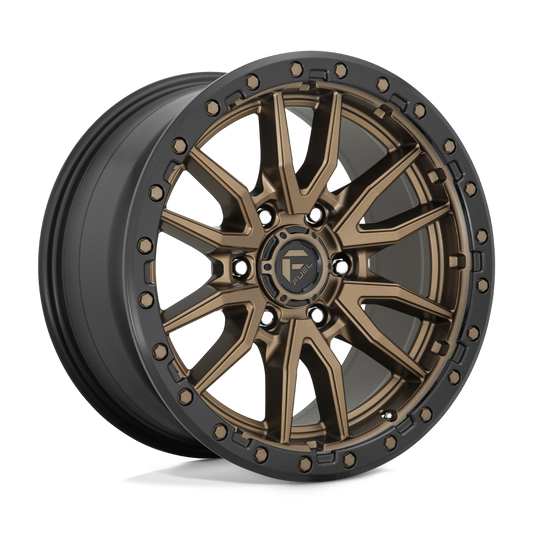 Fuel Rebel D681 Wheel – 22x9 | 6x135 Bolt Pattern | +20 Offset | Matte Bronze with Black Bead Ring