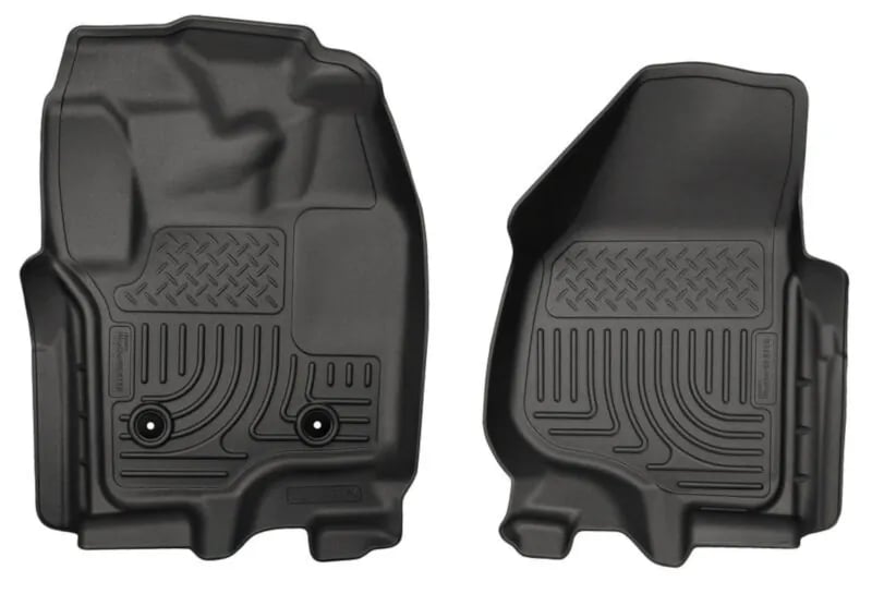 Husky Liners WeatherBeater Front Floor Liners – Black | Fits 2012–2016 Ford F-250/F-350/F-450 Super Duty Extended & Crew Cab