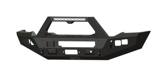 A2 Front Sport (2020-2023 GMC 2500/3500 HD) , Sensor cutouts , Without mesh grill, With Camera Harness + Pod, Texture black powder coat