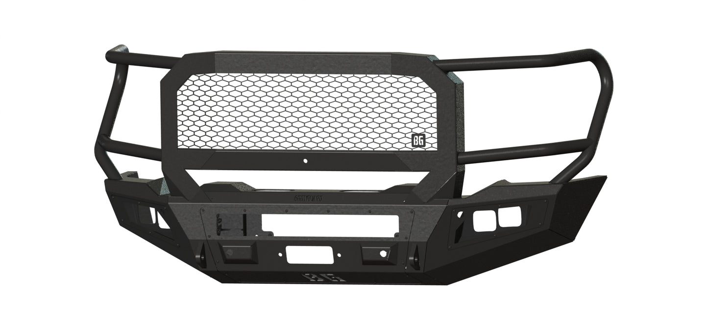 A2 Front Extreme (2020-2023 GMC 2500/3500 HD) , No sensor cutouts, With mesh grill, No Camera Harness, Bare metal
