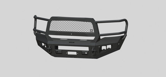 A2 Front Extreme (2019-2025 Ram 2500/3500 HD) Sensor cutouts , With mesh grill, No Camera Harness, Texture black powder coat