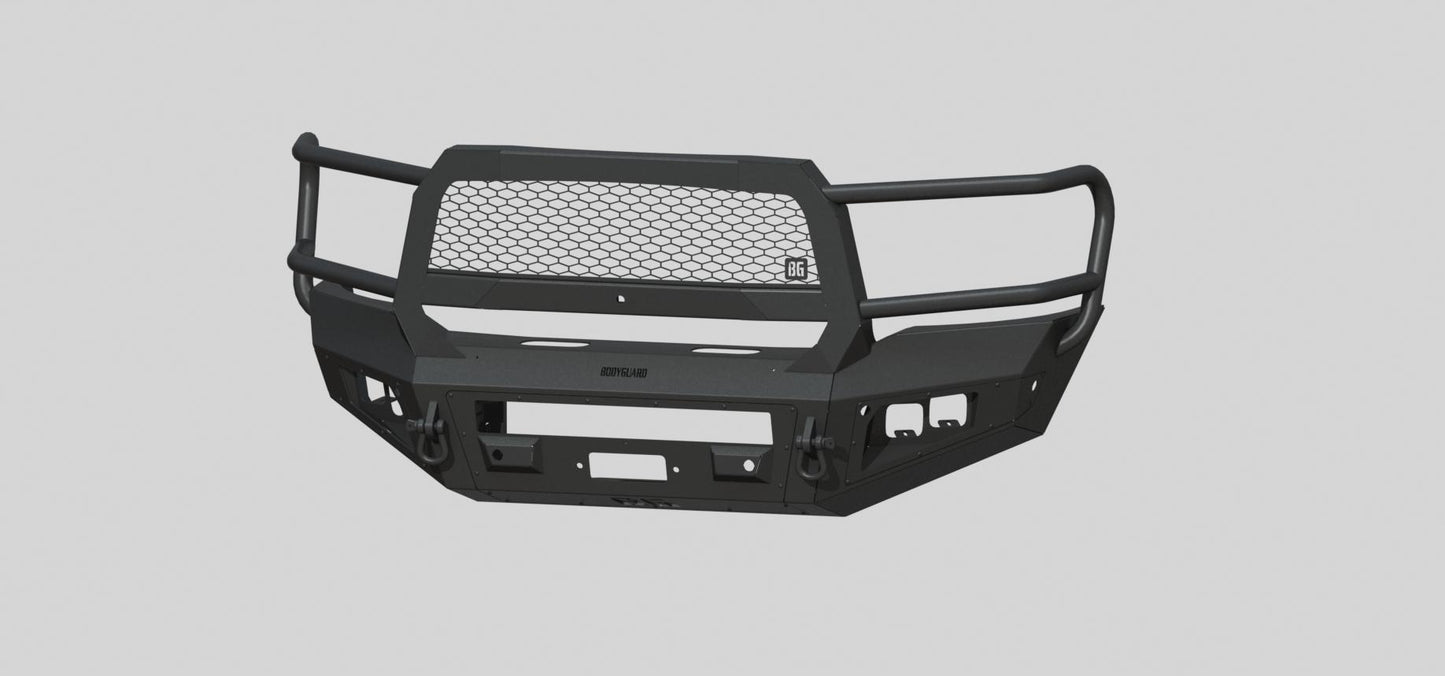 A2 Front Extreme (2019-2025 Ram 2500/3500 HD) Sensor cutouts , With mesh grill, With Camera Harness, Bare metal