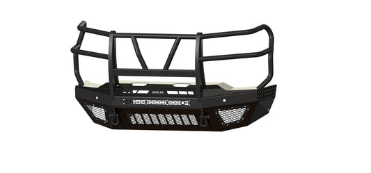 T2 Front Extreme (2020-2023 Chevrolet 2500/3500 HD) Sensor cutouts, Factory fog cutouts, Receiver hitch skid plate, Without mesh grill, No Camera Harness, Texture black powder coat