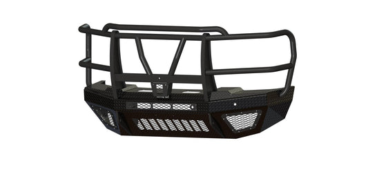 T2 Front Extreme (2023-2025 Ford F250/F350) Sensor cutouts, Factory fog cutouts, Winch mount skid plate, Without mesh grill, With Camera Harness, Bare metal