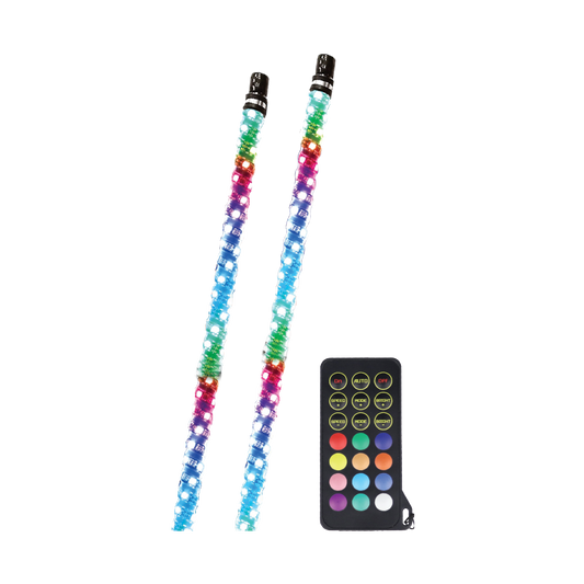 4' RGB LED Whip Light 2-Pack