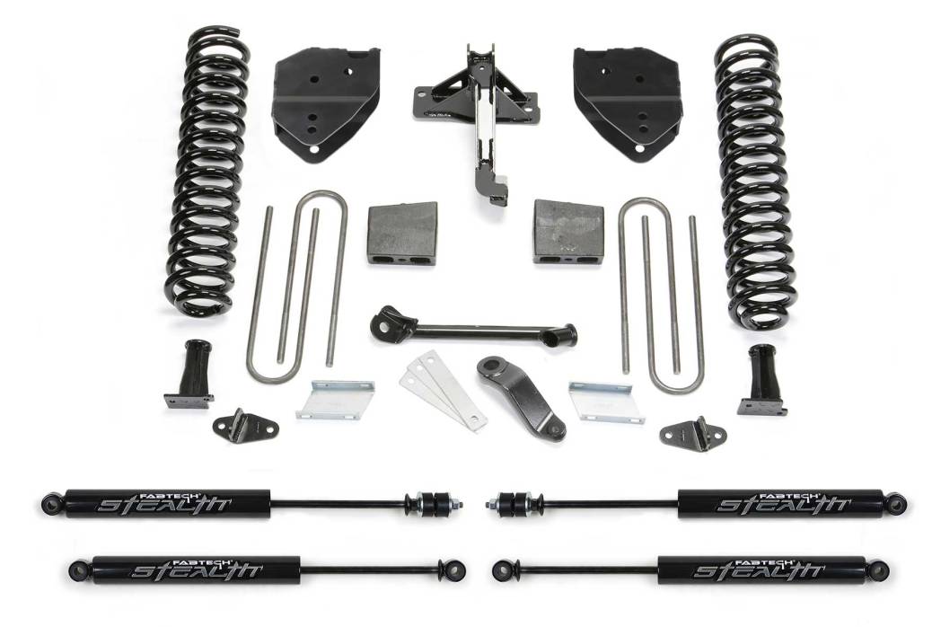 Fabtech 4" Basic System with Stealth Shocks – 2017–2021 Ford F250/F350 Super Duty 4WD Gas (SKU: K2252M)