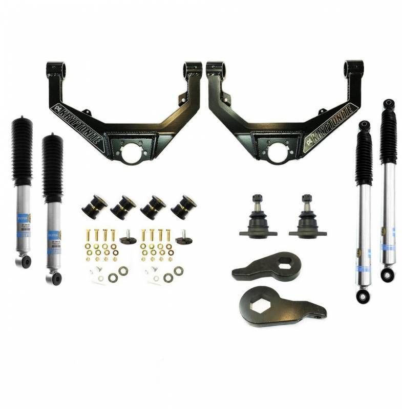 Kryptonite Stage 3 Leveling Kit w/ Bilstein 5100 Shocks | 2001–2010 Silverado/Sierra 2500HD & 3500HD
