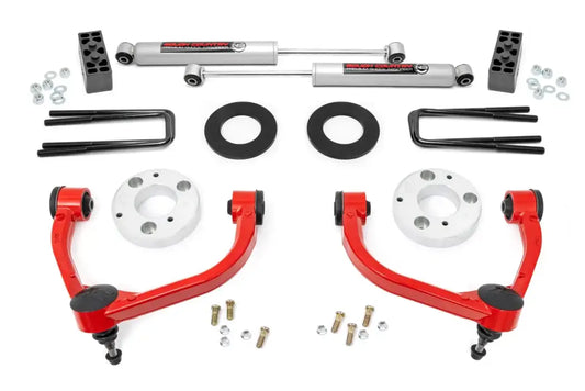 Rough Country 3" Lift Kit – Ford F-150 4WD (2014–2020) | Red Finish | N3 Shocks