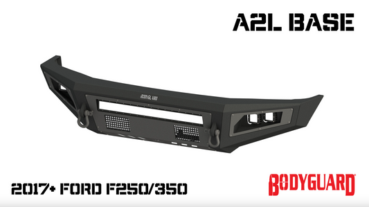 A2L Front Base (2017-2022 Ford F250/F350) , ACC compatible, Single light bar cutout, Bare metal