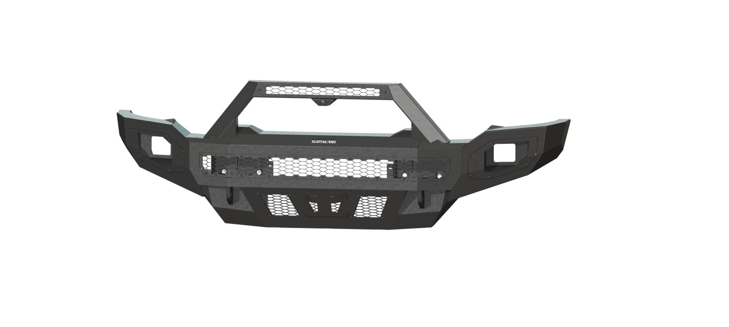 Freedom Front Sport (2020-2023 GMC 2500/3500 HD) Non-winch, No sensor cutouts, Without mesh grill, With Camera Harness + Pod, Texture black powder coat