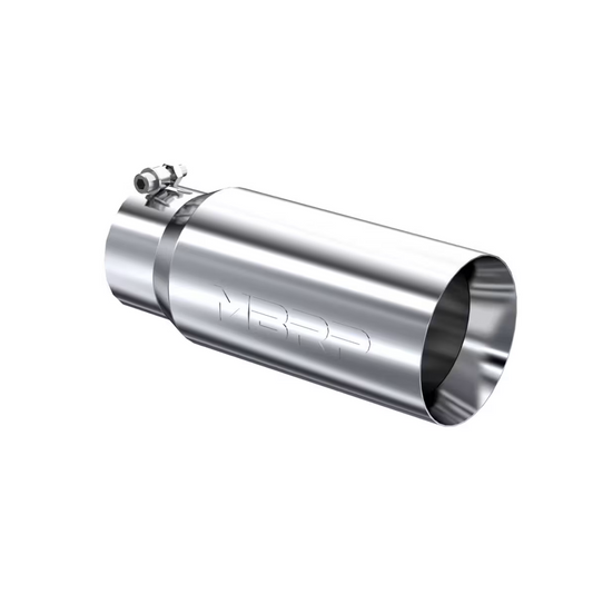 MBRP 4" Inlet x 5" Outlet x 12" Exhaust Tip | T304 Polished Stainless Steel | Dual Wall, Straight Cut