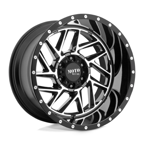 Moto Metal MO985 20x12 Wheel - Gloss Black Milled | 8x6.5 Bolt Pattern | -44 Offset