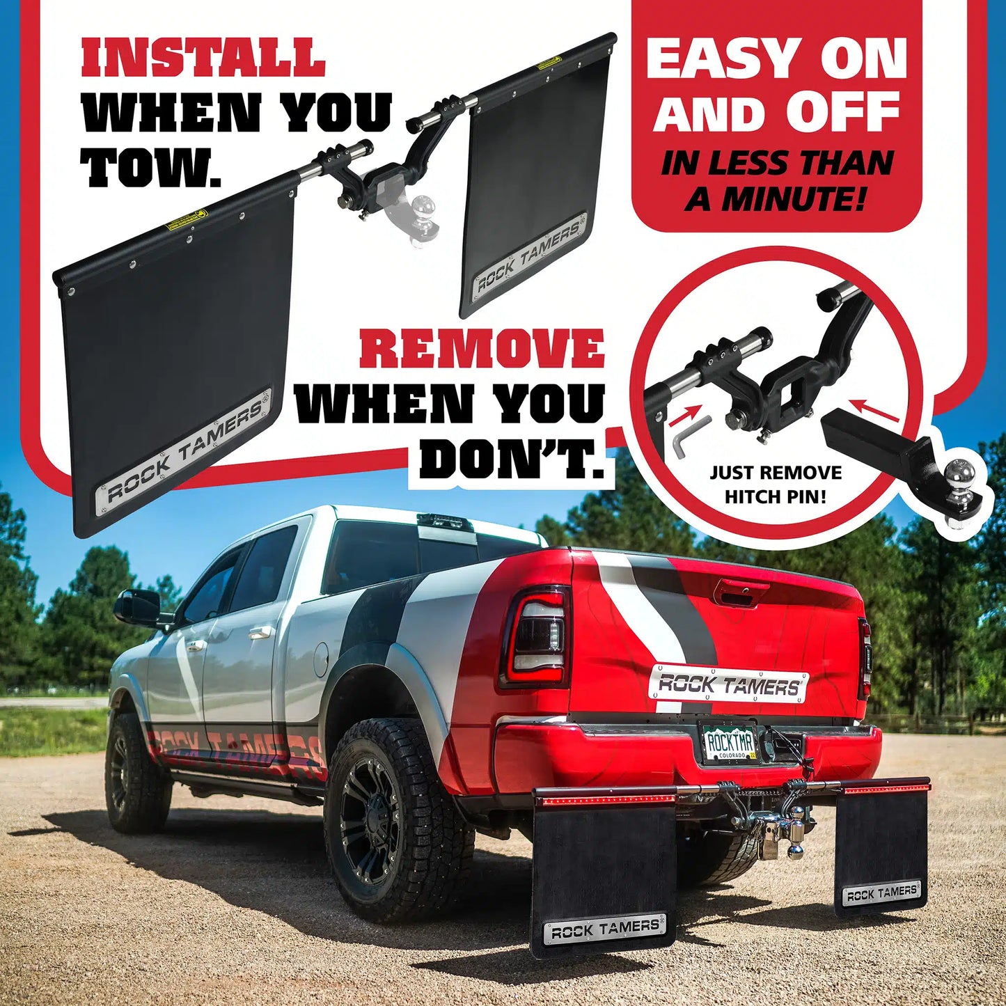 Rock Tamer™ Matte Black Stone Guard System – Fits 2.5″ Receiver